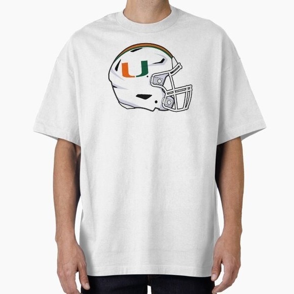 Other - University Of Miami Florida Football Helmet Oversized T-Shirt